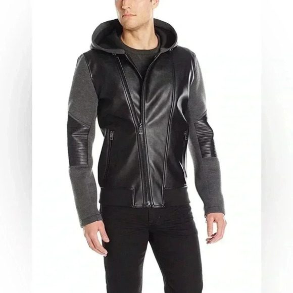 [S]GUESS  Men's Daniel Mix Media Jacket- EUC - Picture 1 of 14